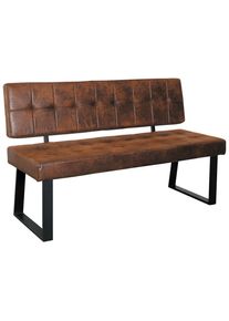 Livetastic Sitzbank, Braun, Metall, Textil, 140x85x56 cm, Esszimmer, B&auml;nke, Sitzb&auml;nke