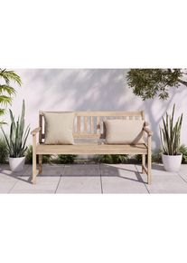 Ambia Garden Gartenbank, Akaziefarben, Holz, Akazie, teilmassiv, 120x89x55 cm, FSC 100%, mit R&uuml;ckenlehne, Holzm&ouml;bel, Sitzgelegenheiten Holz, Holzb&auml;nke, Gartenb&auml;nke Holz