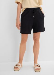 bonprix Femei Pantaloni scurți din muselină, negru, 48