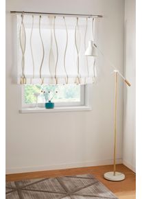 Raffrollo OTTO HOME "Dimona" Gr. 3, beige (creme, schoko), B:80cm H:140cm, Voile, Obermaterial: 100% Polyester, Raffrollos, Raffrollo, Transparent, Voile, Polyester, Wellen