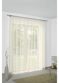 Gardine WIRTH "Manuela", beige (champagner), B:950cm H:160cm, Voile, Polyester, Gardinen, Gardine, Store