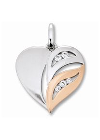 Kettenanh&auml;nger ONE ELEMENT "Zirkonia Herz Herz Anh&auml;nger aus 925 Silber", silber, Schmuckanh&auml;nger, Damen, Silber 925 (Sterlingsilber), Kettenanh&auml;nger