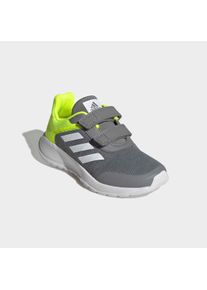 Sneaker adidas Sportswear "TENSAUR RUN", M&auml;dchen, Gr. 36, grau (grau three, ftwr wei&szlig;, lucid lemon), Textil, Schuhe Sneaker, mit Klettverschluss, f&uuml;r Jugendliche