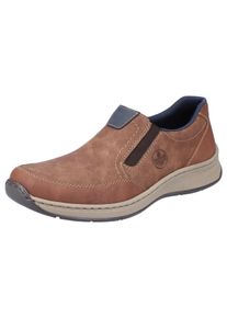 Slipper Rieker, Herren, Gr. 46, braun, Synthetik, Schuhe Slipper, Schlupfschuh, Halbschuh mit Stretcheins&auml;tze