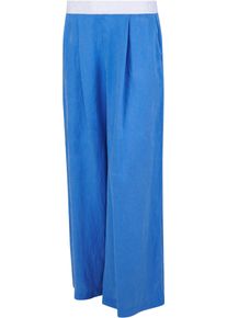 Palazzohose Sportalm KITZB&Uuml;HEL, Damen, Gr. 38, N-Gr, blau (amparo blau), Web, Obermaterial: 100% Viskose, clean, unifarben mit Farbeinsatz, bequem lang, Hosen Palazzohose, mit kontrastfarbenen Bund