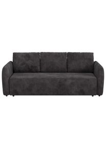 Mid.you , Schwarz , Textil , 222x89x102 cm , Liegefunktion , Wohnzimmer, Sofas & Couches, Schlafsofas, Schlafsofas