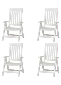 SIEGER Gartenstuhl-Set Palma Wei&szlig; Kunststoff klappbar