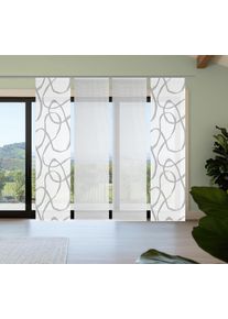 Schiebegardine Vision S "OPHELIA", grau, B:60cm H:260cm, Polyester, Gardinen, Schiebegardine, Schiebevorhang,Bambusoptik,Digitaldruck,SET