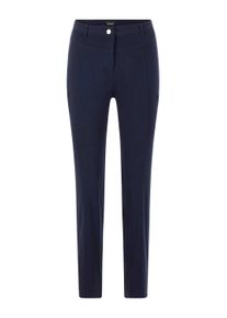 Stoffhose GOLDNER "Kurzgr&ouml;&szlig;e Bengalinhose mit L&auml;ngsn&auml;hten", Damen, Gr. 25, K-Gr, blau (marine), Obermaterial: 67% Baumwolle CO. 28% Polyamid PA. 5% Elasthan EL., schmal, Hosen Stoffhose, Sattel im Vorderteil