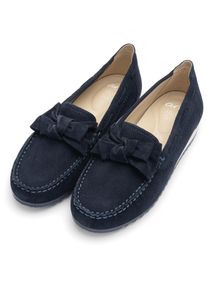 Mokassin Ara "NEW PORT", Damen, Gr. 5 (38), nachtblau, Veloursleder, unifarben, Basic, Schuhe Mokassin, Schlupfschuh, Slipper mit Wechselfu&szlig;bett, G-Weite