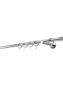 Gardinenstange mydeco "20mm Cap Wandtr&auml;ger 12 cm", grau (chromfarben), L:400cm, Gardinenstangen, Gardinenstange