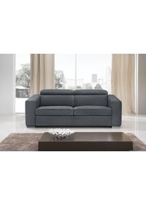 Schlafsofa Egoitaliano "Cabiria, Design und super Sitz- und Liegekomfort", grau (dunkelgrau), B:226cm H:97cm T:103cm, Sofas, Schlafsofa, Sofa inkl. Schlaffunktion, Kopfteile verstellbar, mit Metallf&uuml;&szlig;en