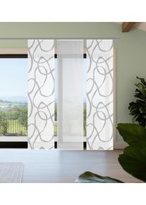 Schiebegardine Vision S "OPHELIA", grau, B:60cm H:260cm, Polyester, Gardinen, Schiebegardine, Schiebevorhang,Bambusoptik,Digitaldruck,SET