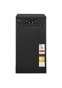 Exquisit Standgeschirrsp&uuml;ler "GSP9109-451D schwarz", Energieeffizienz: D, schwarz, B:44,8cm H:84,5cm T:59cm, Geschirrsp&uuml;ler, 9 Ma&szlig;gedecke, 4 Programme, LED, Besteckkorb, Standgeschirrsp&uuml;ler