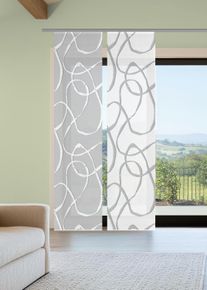 Schiebegardine Vision S "OPHELIA KOMBI", grau, B:60cm H:260cm, Polyester, Gardinen, Schiebegardine, Schiebevorhang,Bambusoptik,Digitaldruck,SET