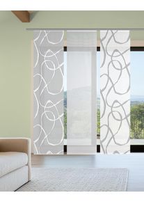 Schiebegardine Vision S "OPHELIA KOMBI", grau, B:60cm H:260cm, Polyester, Gardinen, Schiebegardine, Schiebevorhang,Bambusoptik,Digitaldruck,SET