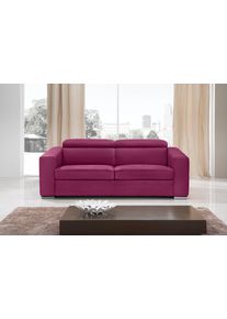 Schlafsofa Egoitaliano "Cabiria, Design und super Sitz- und Liegekomfort", pink (fuchsia), B:226cm H:97cm T:103cm, Sofas, Schlafsofa, Sofa inkl. Schlaffunktion, Kopfteile verstellbar, mit Metallf&uuml;&szlig;en