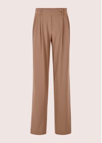Madeleine Mode Schlupfhose MADELEINE "Bundfaltenhose mit weitem Bein Elegante Schlupfhose mit weitem Bein", Damen, Gr. 22, N + K Gr, nougatbraun, Obermaterial: 68% Polyamid ECONYL(R) PA ECONYL. 32% Elasthan EL., Modern, weit, Hosen Schlupfhose, Microjerseyhose