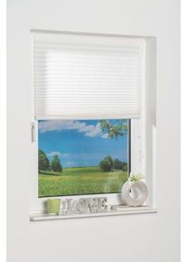 Plissee K-home "COMO", wei&szlig; (wollwei&szlig;), B:25cm H:130cm, Obermaterial: 100% Polyester, Plissees, Plissee