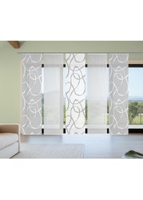 Schiebegardine Vision S "OPHELIA KOMBI", grau, B:60cm H:260cm, Polyester, Gardinen, Schiebegardine, Schiebevorhang,Bambusoptik,Digitaldruck,SET