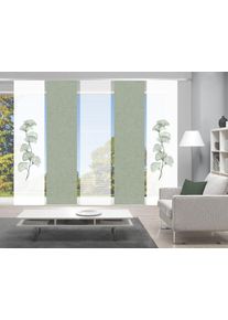 Schiebegardine Vision S "BERTO 5er SET" Gr. 1, gr&uuml;n, B:60cm H:260cm, Polyester, Gardinen, Schiebegardine, Schiebevorhang Digidruck 5er Set BERTO