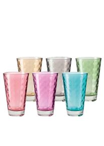 Glas Leonardo "Trinkgl&auml;ser Optic 300 ml 6er Set", bunt, Glas, Trinkgef&auml;&szlig;e, Glas