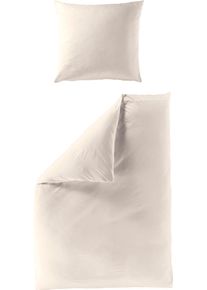 Bettw&auml;sche BIERBAUM "Elegant uni", beige (natur), B/L: 240cm x 220cm, 1 Stk., 2 Stk., Mako-Satin, B/L: 80cm x 80cm & 80cm x 80cm, 3 Stk., Mako-Satin, Obermaterial: 100% Baumwolle, Bettw&auml;sche, Bettw&auml;sche, Mako-Satin, 100 % Baumwolle, Uni, pflegeleicht