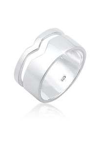 Silberring Elli "Ring Bandring Breit Geo Design 925 Sterling Silber" Gr. 52, silber, Fingerringe, Damen, 52, Silber 925 (Sterlingsilber), Silberring