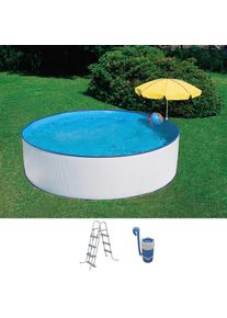 Rundpool summer fun "SKIMMY", wei&szlig;, H:90cm &Oslash;:300cm, Schwimmbecken, Rundpool, 3-tlg., &Oslash;xH: 300x90 cm