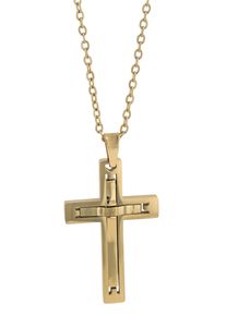 Adelia&acute;s Kette ohne Anh&auml;nger ADELIA&acute;S "Herren Halskette mit Anh&auml;nger &iquest; Kreuz aus Edelstahl" Gr. 46, gold, Halsketten, Herren, Edelstahl, Kette ohne Anh&auml;nger