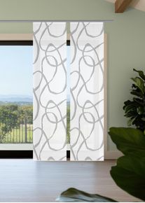 Schiebegardine Vision S "OPHELIA", grau, B:60cm H:260cm, Polyester, Gardinen, Schiebegardine, Schiebevorhang,Bambusoptik,Digitaldruck,SET