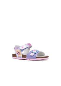 Sandale Geox "J ADRIEL GIRL", M&auml;dchen, Gr. 27, lila, Lederimitat, Schuhe Sandale, Sommerschuh mit Disney-Motiv, Gr&ouml;&szlig;enschablone zum Download