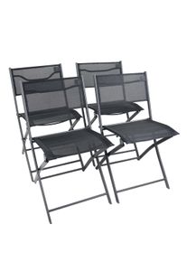 Gartenstuhl Vcm "4-tlg. Gartenstuhl Balkonstuhl Klappstuhl Sumila", schwarz, B:45cm T:46cm, Obermaterial: 80% Textilmaterial TEXMAT. 20% Metall MT., St&uuml;hle, Gartenstuhl