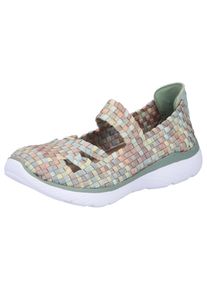 Riemchenballerina Rieker, Herren, Gr. 42, multi, Lederimitat, Textil, Flechtoptik, Schuhe Riemchenballerina, Slipper, Schlupfschuh mit MemoSoft-Innensohle