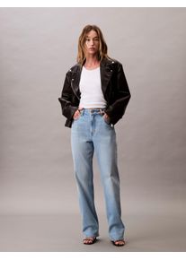 Skinny-fit-Jeans Calvin Klein Jeans "HIGH RISE STRAIGHT LT CAPE", Damen, Gr. 34, L&auml;nge 32, light cape, Denim/Jeans, Obermaterial: 99% Baumwolle, 1% Elasthan, unifarben, straight fit lang, Jeans Skinny-fit-Jeans, Mit G&uuml;rtelschlaufen