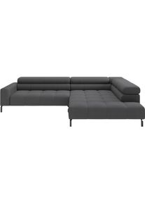 Ecksofa Home Affaire "Cleveland, L-Form, incl. Kopfteilverstellung, Breite 311 cm", grau, B:311cm H:71cm T:219cm, 100% Polyester, Sofas, Ecksofa, wahlweise elektrischer Sitzvorzug