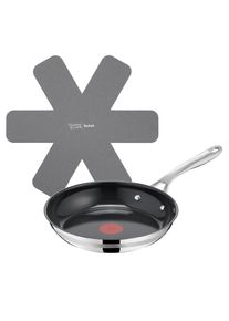 Bratpfanne Tefal "Jamie Oliver Smart Cook", edelstahl, schwarz, B:25,5cm H:9,3cm L:46,1cm &Oslash;:24cm, Pfannen, Bratpfanne, Antihaftbeschichtete Keramikoberfl&auml;che, Thermo-Spot, Induktion