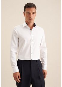 Businesshemd Seidensticker "Slim", Herren, Gr. XXL (45), normale &Auml;rmell&auml;ngen, wei&szlig;, 100% Baumwolle, unifarben, slim fit, 2-Knopf-Manschette, Hemden Businesshemd, Slim 1/1 Kentkragen Uni