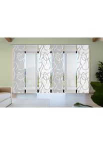 Schiebegardine Vision S "OPHELIA KOMBI", grau, B:60cm H:260cm, Polyester, Gardinen, Schiebegardine, Schiebevorhang,Bambusoptik,Digitaldruck,SET