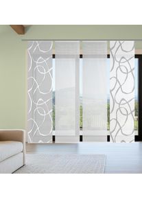 Schiebegardine Vision S "OPHELIA KOMBI", grau, B:60cm H:260cm, Polyester, Gardinen, Schiebegardine, Schiebevorhang,Bambusoptik,Digitaldruck,SET