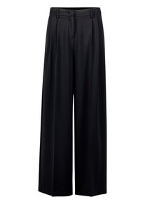 Bundfaltenhose Zero "Bundfaltenhose aus Viskose-Mix 32 Inch", Damen, Gr. 38, EURO, schwarz (schwarz beauty), Obermaterial: 65% Polyester PES. 30% Viskose CV. 5% Elasthan EL., Hosen Bundfaltenhose