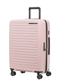Hartschalen-Trolley Samsonite "RESTACKD", Damen, Gr. B/H/T: 46cm x 68cm x 26cm 71 l, rose, Polypropylen, Koffer Hartschalen-Trolley, mit fester Trennwand und verstellbaren Packgurten