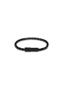 Armband Calvin Klein "CONTOURED BARREL", schwarz, Armb&auml;nder, Herren, 19,5cm, Edelstahl, Armband