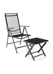 Gartenstuhl Vcm "Aluminiumstuhl und Hocker", schwarz, Obermaterial: 100% Sonstiges Material (Ananasfaser) AM_PF ., St&uuml;hle, Gartenstuhl