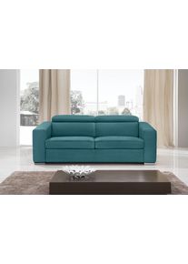 Schlafsofa Egoitaliano "Cabiria, Design und super Sitz- und Liegekomfort", bunt (blaur&uuml;n), B:226cm H:97cm T:103cm, Sofas, Schlafsofa, Sofa inkl. Schlaffunktion, Kopfteile verstellbar, mit Metallf&uuml;&szlig;en
