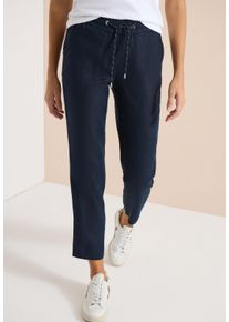 Stoffhose Cecil "Style Tracey", Herren, Gr. XL (44), L&auml;nge 28, universal blau, Web, Obermaterial: 100% Leinen. Futter: 100% Baumwolle, unifarben, lang, Hosen Stoffhose, im Casual Fit und aus Leinen