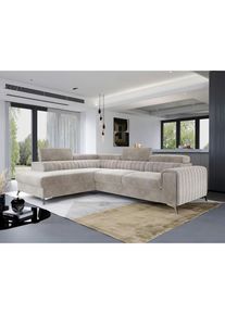 P & B Ecksofa, Beige, Textil, L-Form, 278x205 cm, Made in EU, Wohnzimmer, Sofas & Couches, Wohnlandschaften, Ecksofas