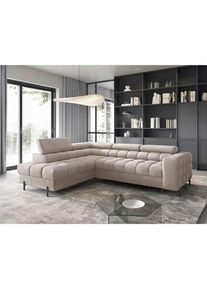 P & B Ecksofa, Beige, Textil, L-Form, 276x200 cm, Made in EU, Oeko-Tex&reg; Standard 100, Wohnzimmer, Sofas & Couches, Wohnlandschaften, Ecksofas