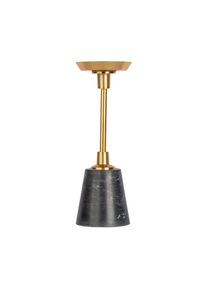 Kayoom , Schwarz, Goldfarben , Metall, Stein , 10x30x10 cm , zum Stellen , Dekoration, Kerzen, Kerzen- & Teelichthalter