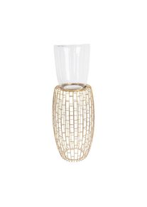 Kayoom , Goldfarben , Metall, Glas , 28x73x28 cm , zum Stellen , Dekoration, Kerzen, Kerzen- & Teelichthalter